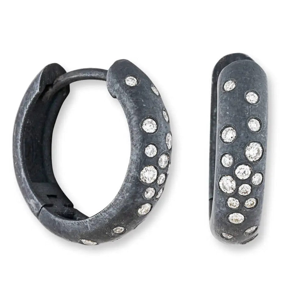 blackened silver huggies