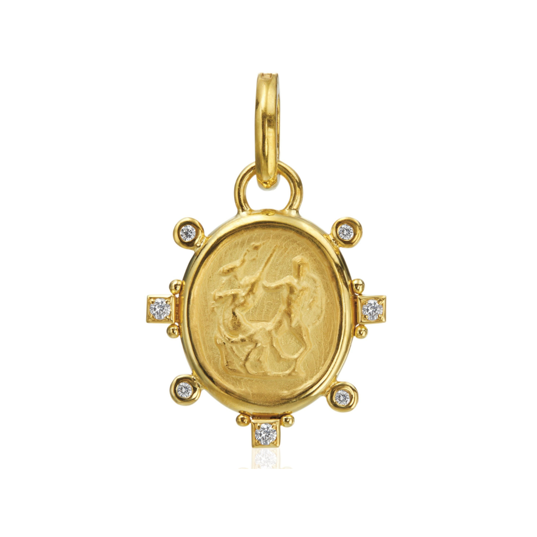 gold pendant with diamonds