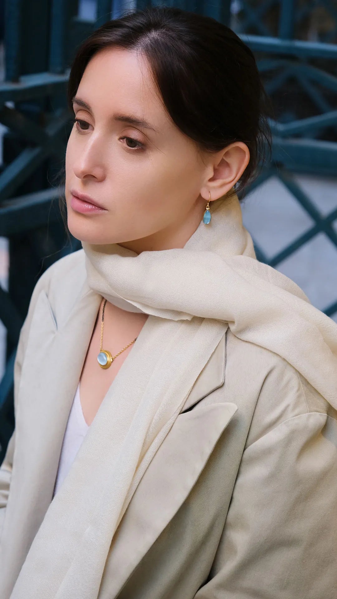 model wearing the earring