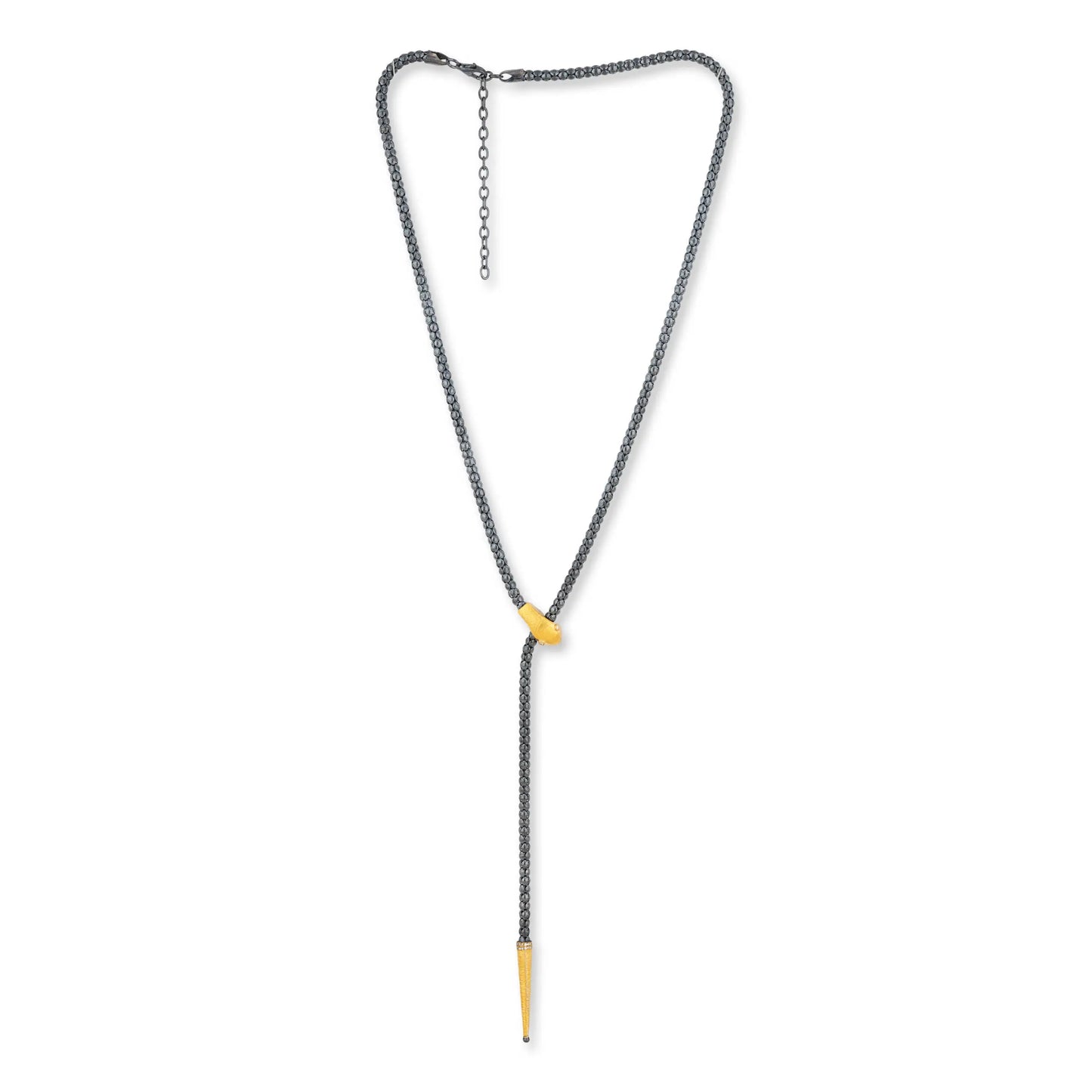 Necklace with a yellow accent on a white background