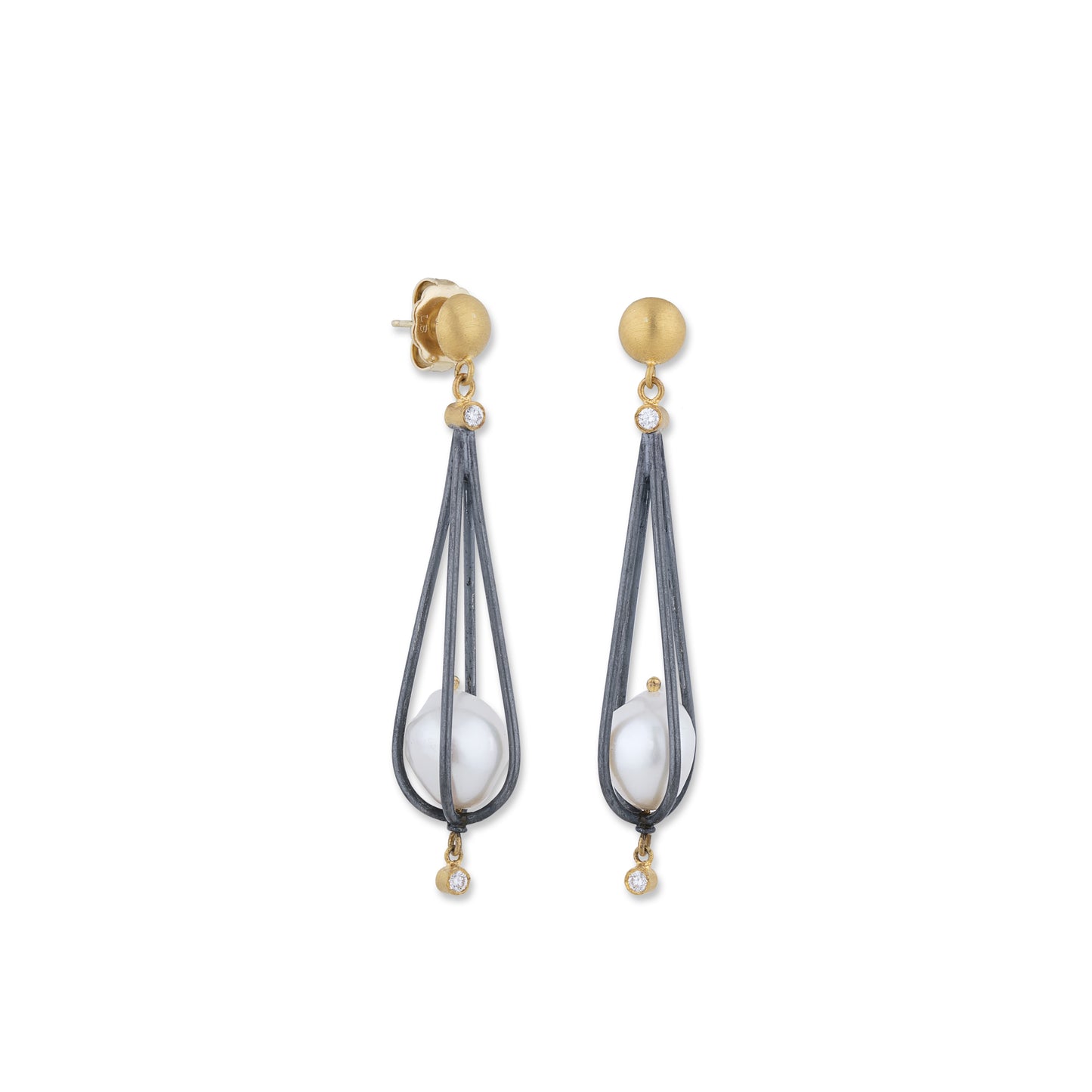pearl drop earrings with gold studs