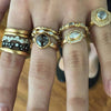 multiple rings on model hand