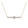 gold necklace with diamond bar