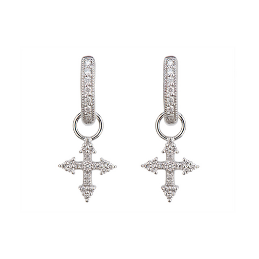 silver cross earrings