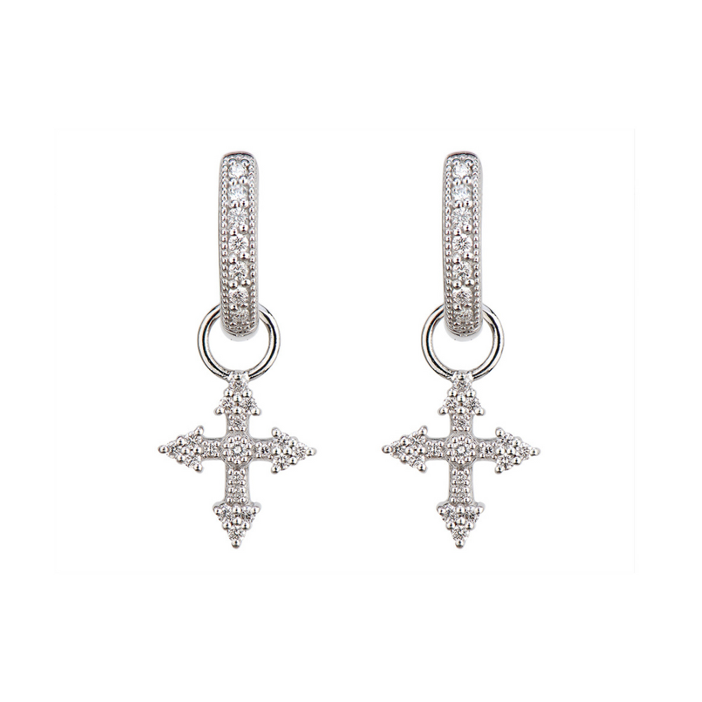 silver cross earrings