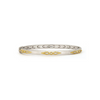 silver bangle with diamonds and gold accents around the diamonds