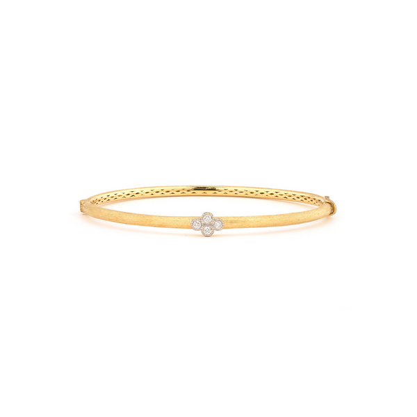 gold band with diamonds in a cross shape