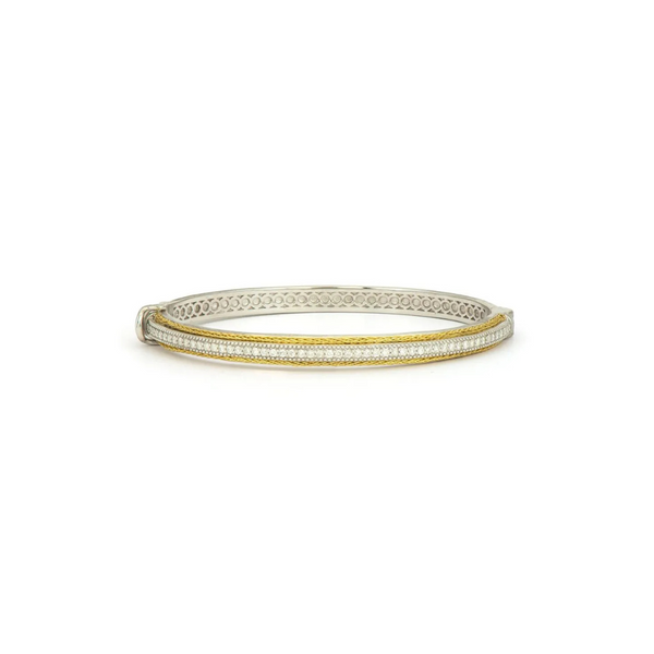 diamond bangle with gold ropes around it 