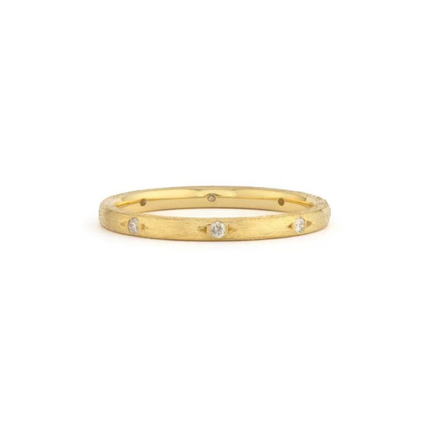 gold band with diamonds around 