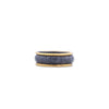 black colored band with gold accents