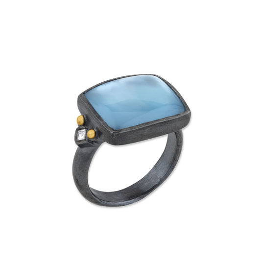 Rectangular Blue Topaz "Kami" Ring