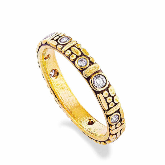 gold ring with diamonds