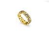 side view of gold ring with diamonds