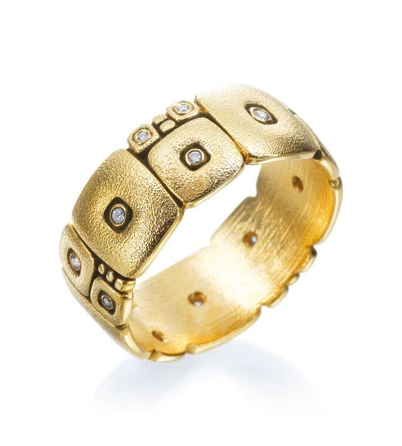 gold ring with diamonds