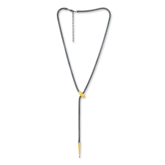 Necklace with a yellow accent on a white background