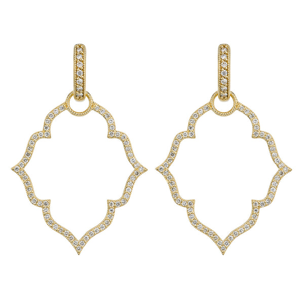 gold clover shaped earring with huggie