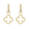 gold earrings with diamond in a clover shape