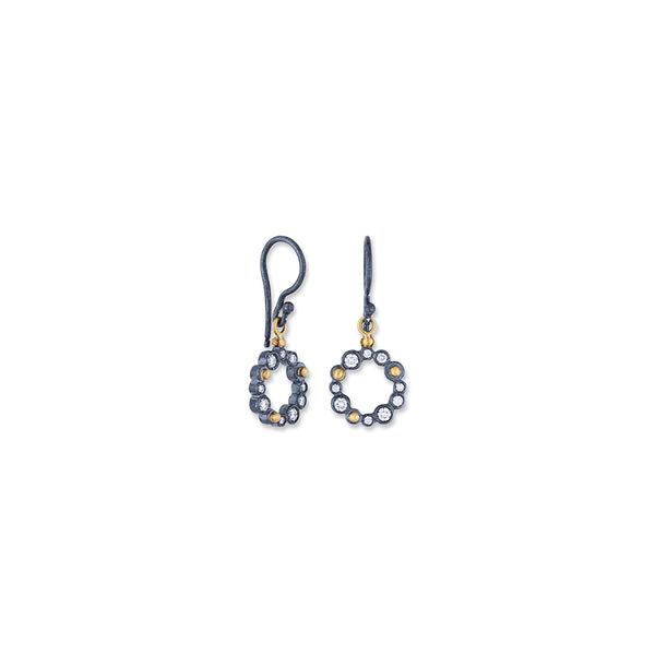 Round Drop Earrings With Diamonds