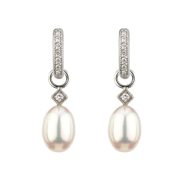 White Pearl Briolette Earring Charms