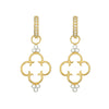 gold and diamond trio earrings from the front